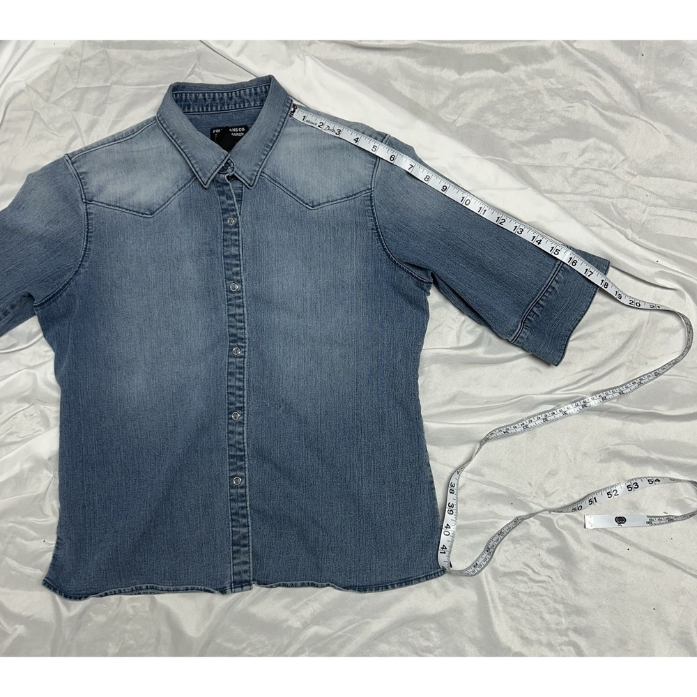 Polo Jeans Co Ralph Lauren Women's Western VTG Denim Shirt 3/4 Sleeves Snaps L - Picture 13 of 15